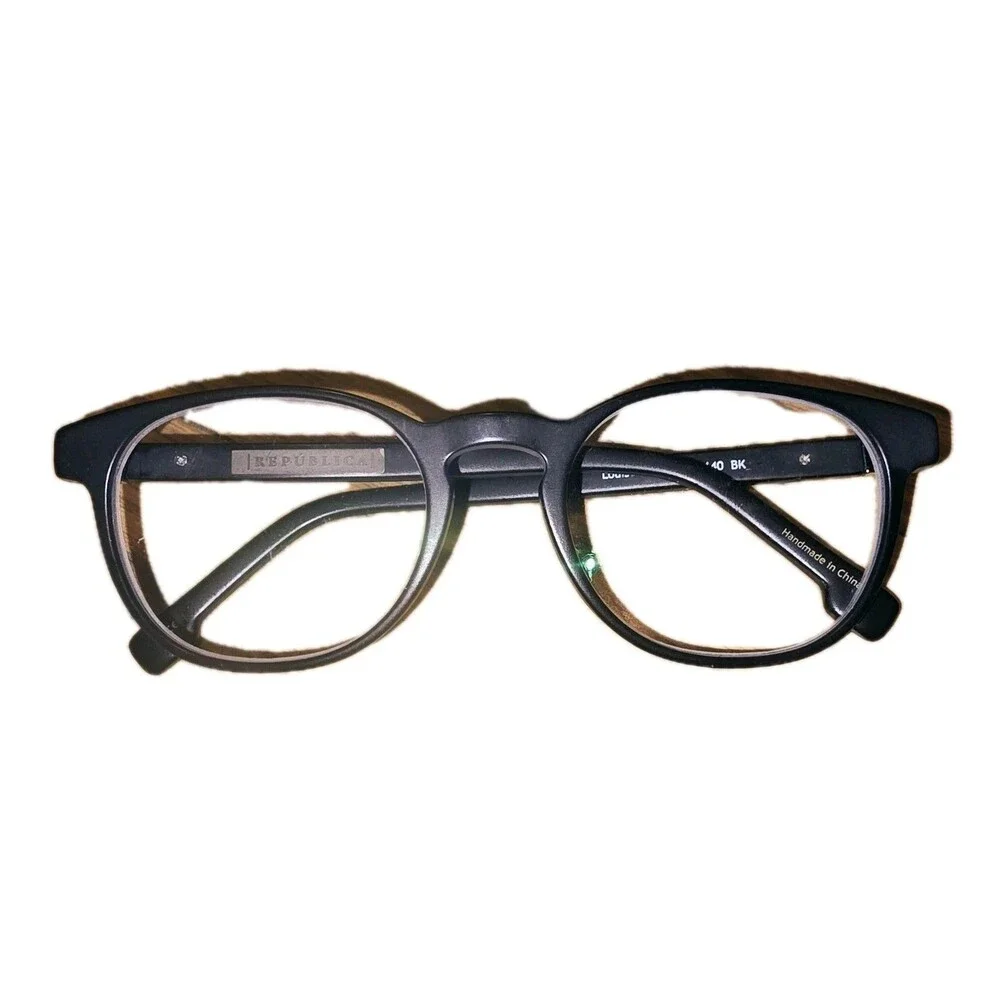 REPUBLICA LOUISVILLE 49□20-140 BK Black Round Horn Rim RX Eyelasses Frames
